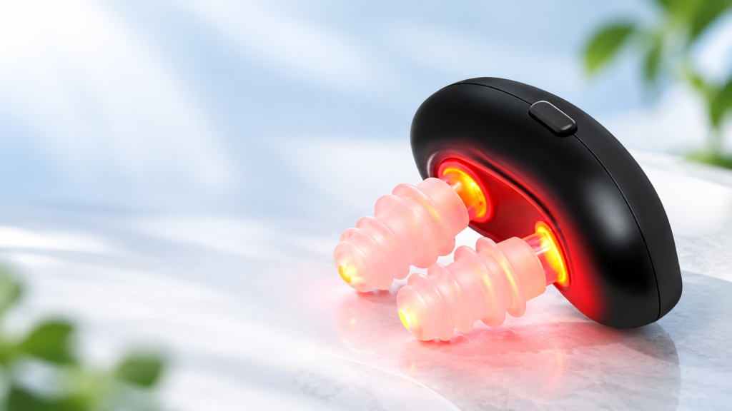Goldenmont red light nasal therapy device with red LED light and soft silicone nasal tips